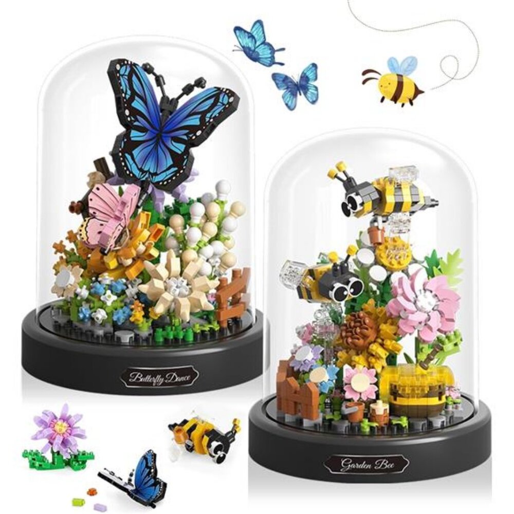 2 Flowers Bouquet Building Set Insect Collection Not Compatible with Lego